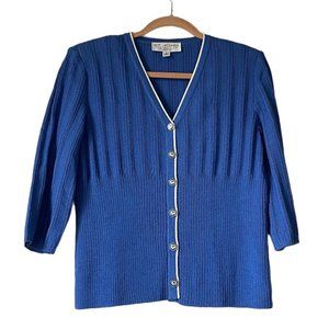 St. John Blue Cardigan Sweater